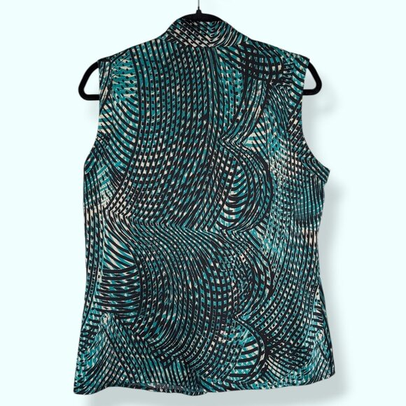 Anne Klein Green Abstract Necktie Top - Picture 6 of 8